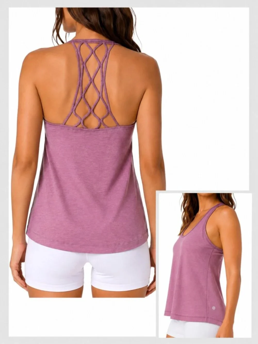 Lululemon Love Knot Tank Dusty Pink Mauve Macrame Racerback 4